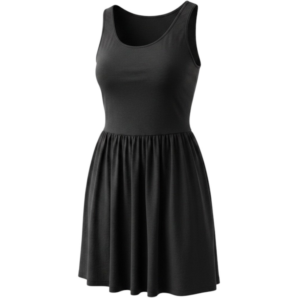 Womens Navy Blue Sleeveless Fit and Flare Pocket Dress Size M Rayon Spandex